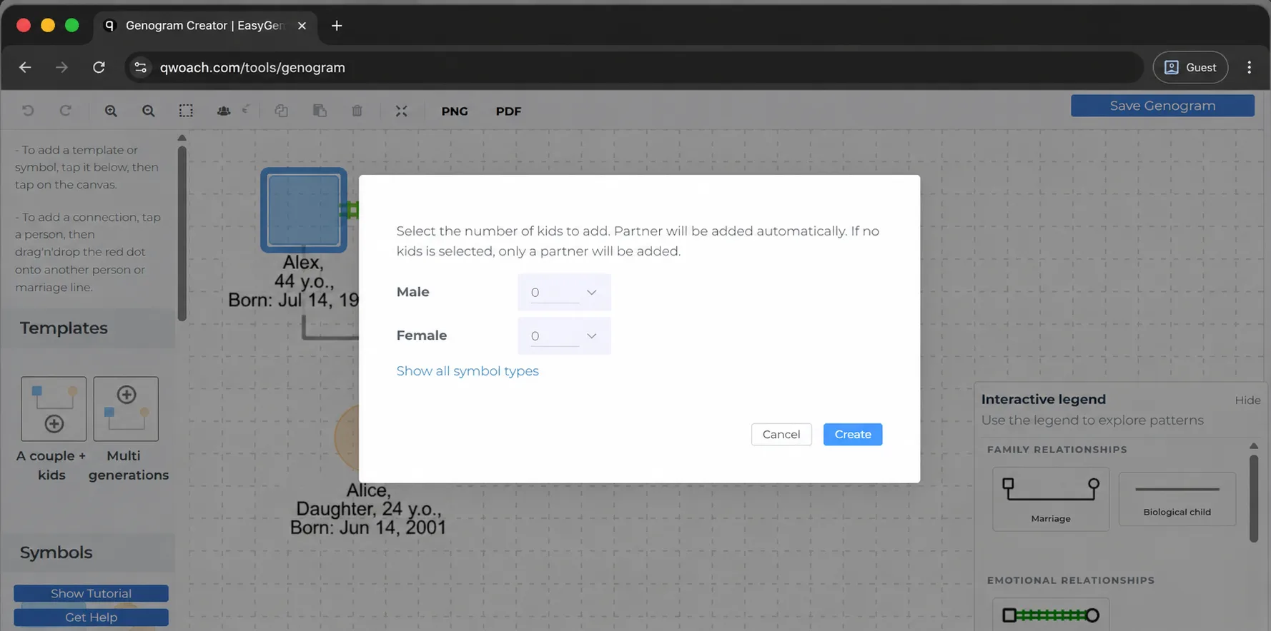 A Couple and Kids Genogram Template A Couple and Kids Genogram Template