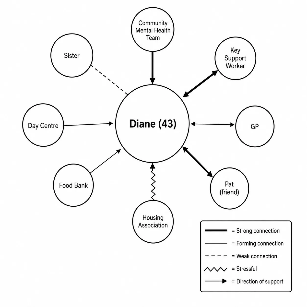 Mental Health Social Work Ecomap Example Mental Health Social Work Ecomap Example