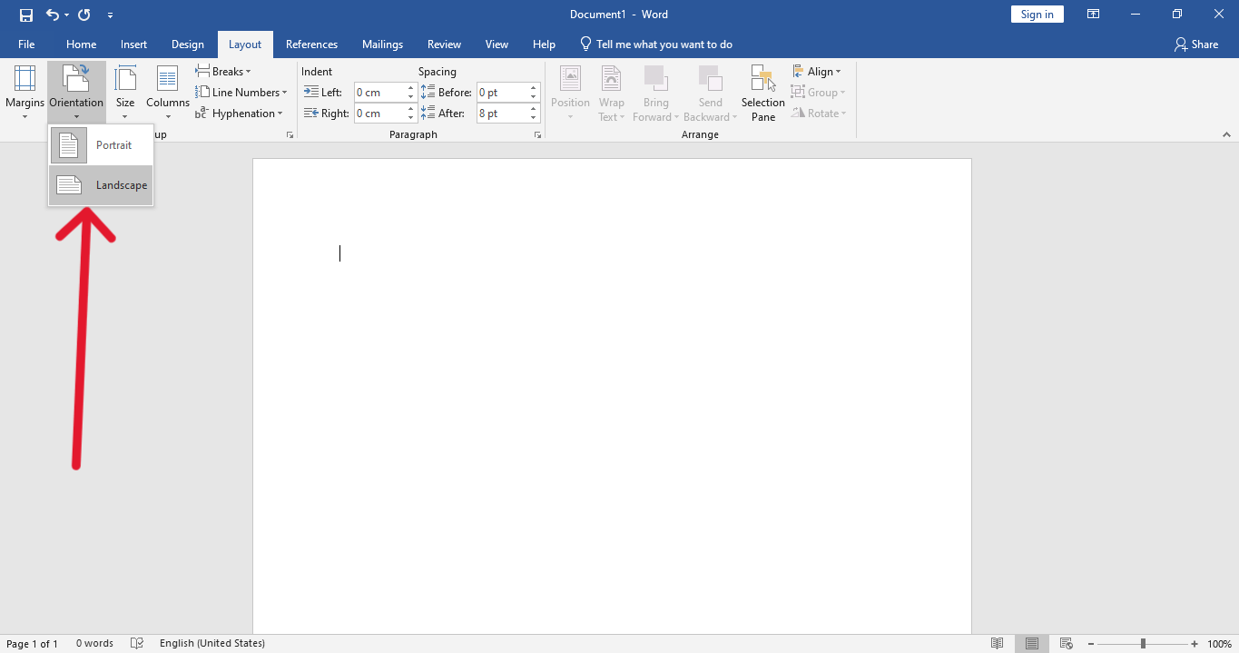 MS Word Landscape MS Word Landscape