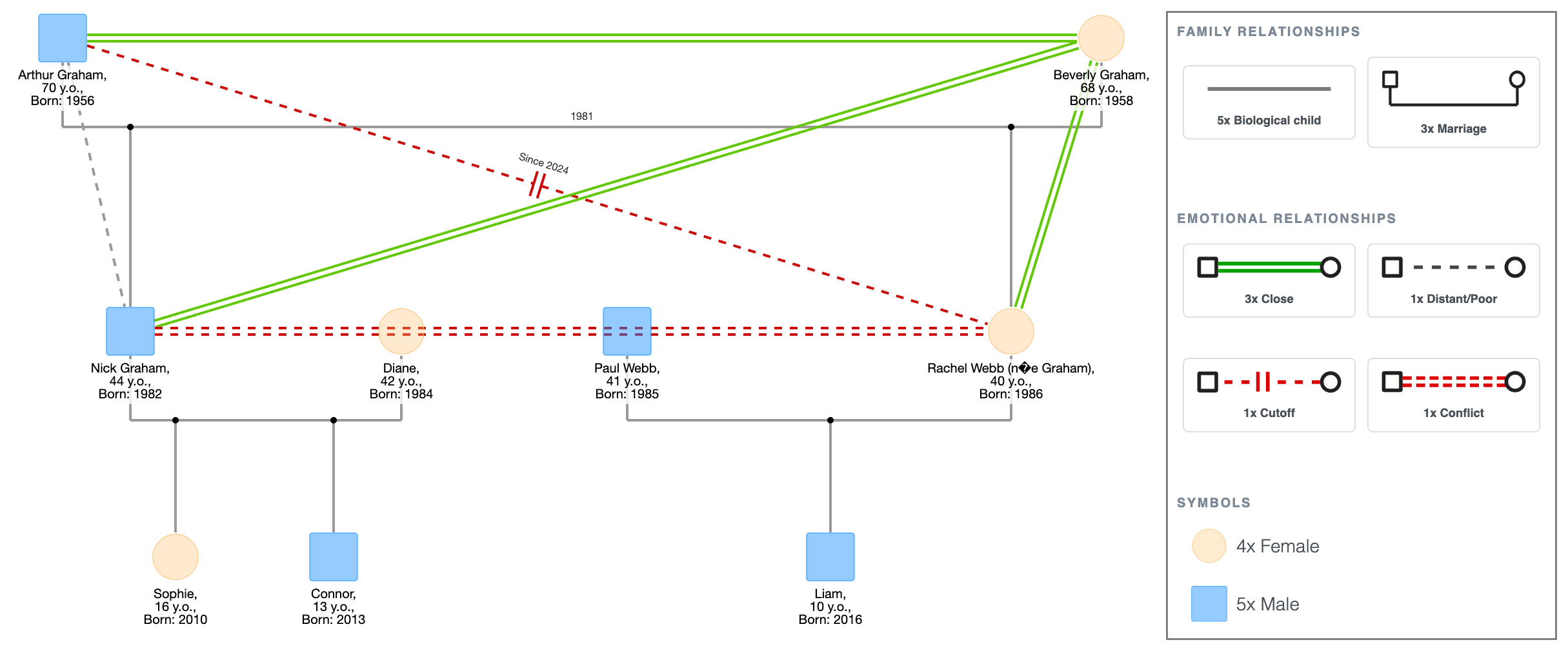 Relational Complexity: The Graham Family Genogram Example