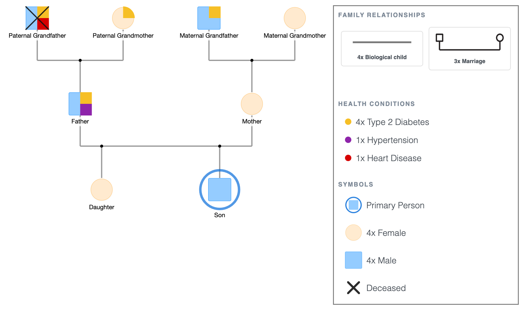 Diabetes Genogram Template